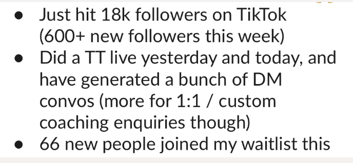 18K followers, 66 waitlist signups this week