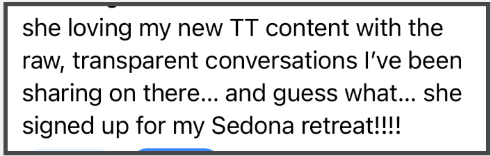 Signed up for Sedona retreat from TikTok